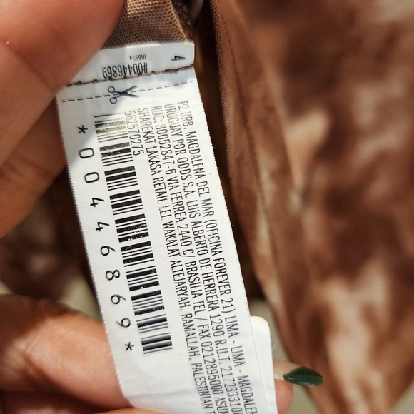 Forever 21 Women's Brown Tie Dye button Down shirt size S - Picture 6 of 9